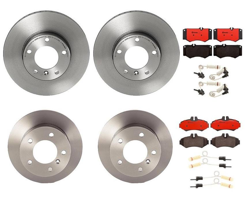 Mercedes Brakes Kit - Pads & Rotors Front and Rear (315mm/272mm) (Ceramic) 902423071207 - Brembo 3022627KIT